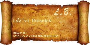 Lévi Benedek névjegykártya